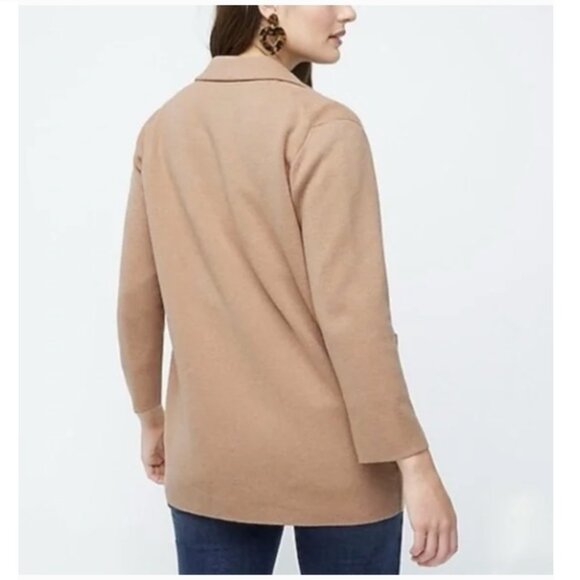 J. Crew Sophie Open Front Sweater Blazer Cardigan, Camel Tan | Size Medium - Picture 3 of 8